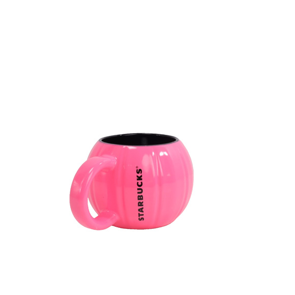 Starbucks Fall 2023 Neon Hot Pink Pumpkin Halloween Ceramic Mug 12oz Coffee Cup - Picture 9 of 14
